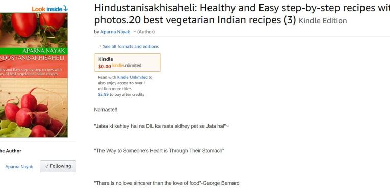 E-book|Hindustanisakhisaheli: Healthy and easy step-by-step recipes with photos|20 best Vegetarian Indian recipes|Kindle Edition